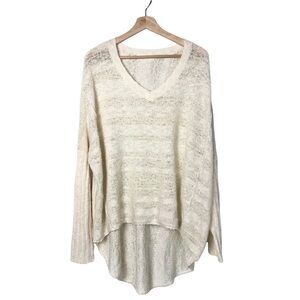 Boutique Textured Knit Pullover V-Neck High Low Sweater 2